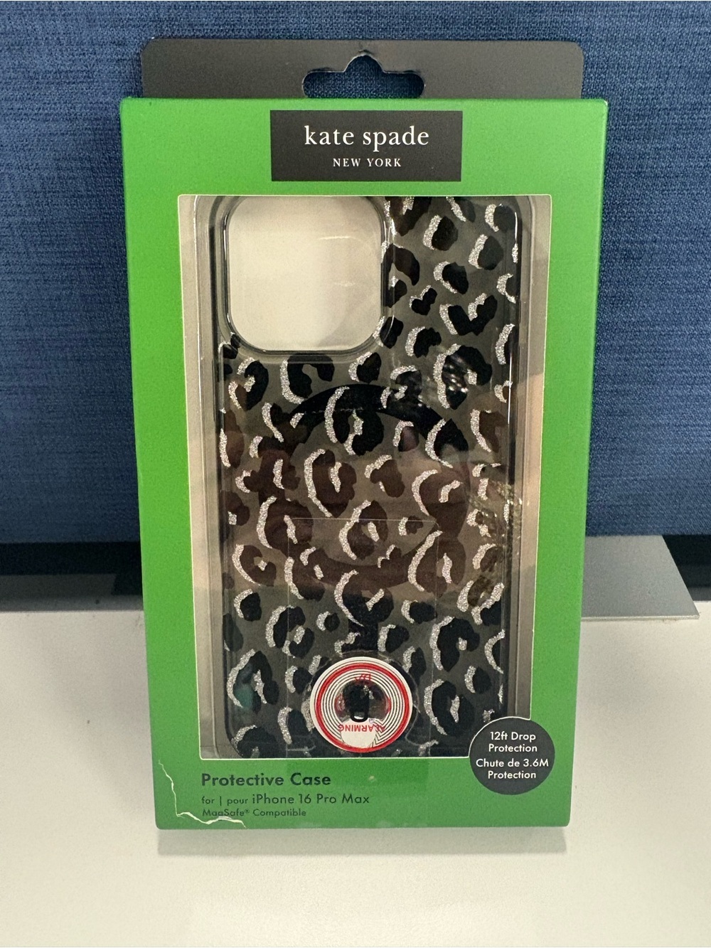 kate spade Leopard Print iPhone Case in Black and Silver  16 Pro max